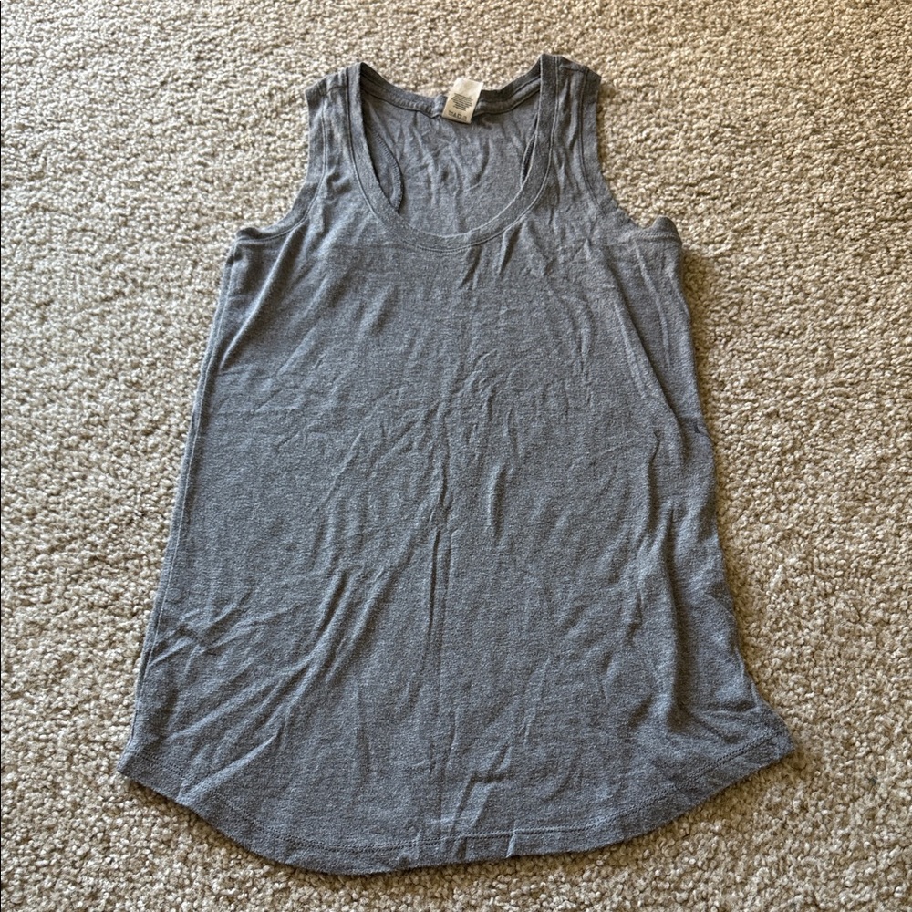 District Made Brand: Heather Gray Women's Razor Back Tank Top: XS Opus @ Home In